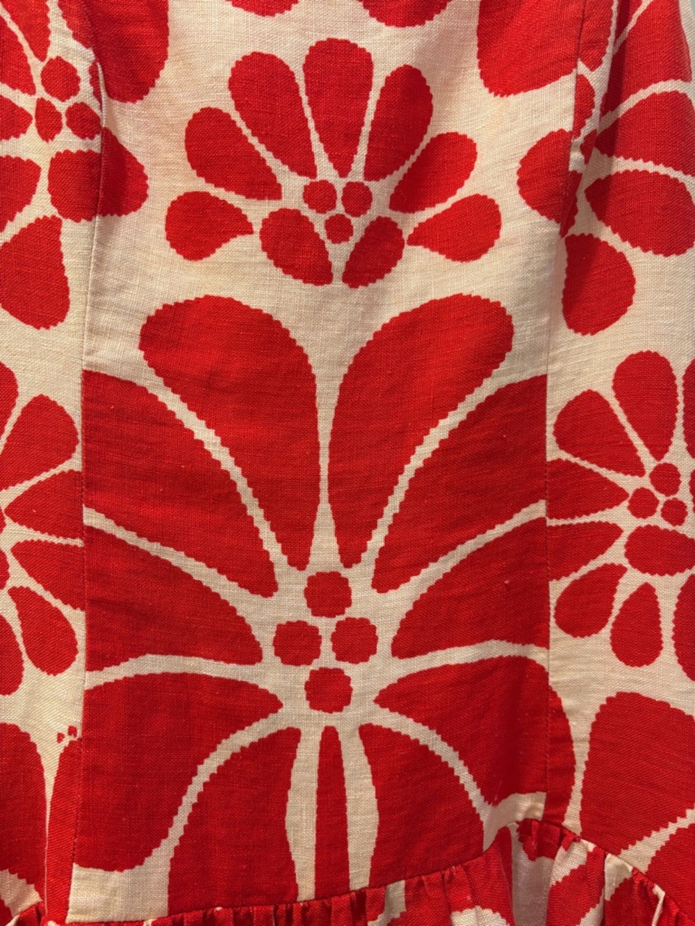 Farm Rio Palermo Red Linen Midi Dress Size Small Sleeveless Open Back Strappy - Picture 10 of 16